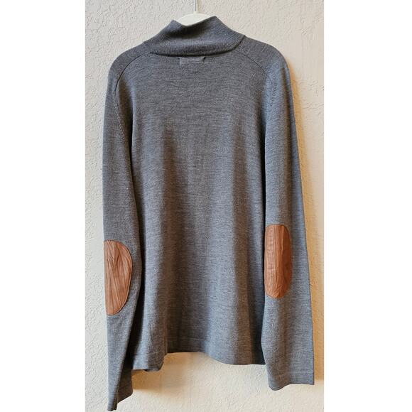 Banana Republic 100% Extra Fine‎ Merino Wool Full Zip Sweater Knit Gray Mens XL - Picture 1 of 5